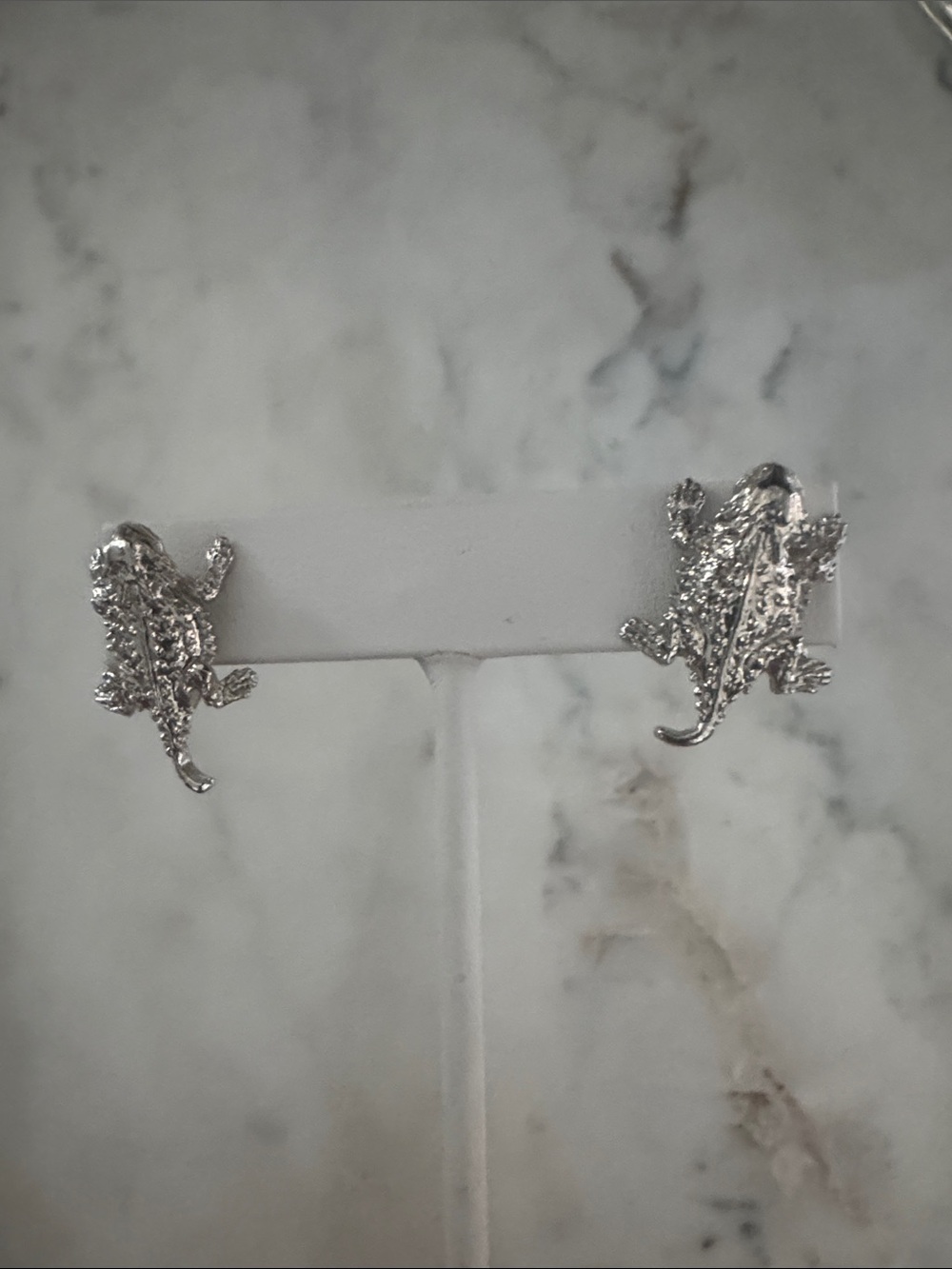 TCU Silver horn frog 🐸 Stud Earrings - Women Accessories